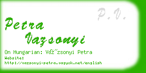 petra vazsonyi business card